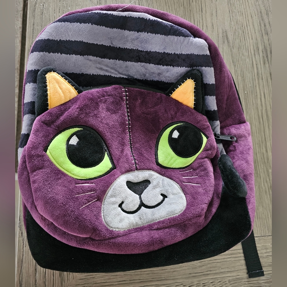 Purple Halloween Cat Backpack